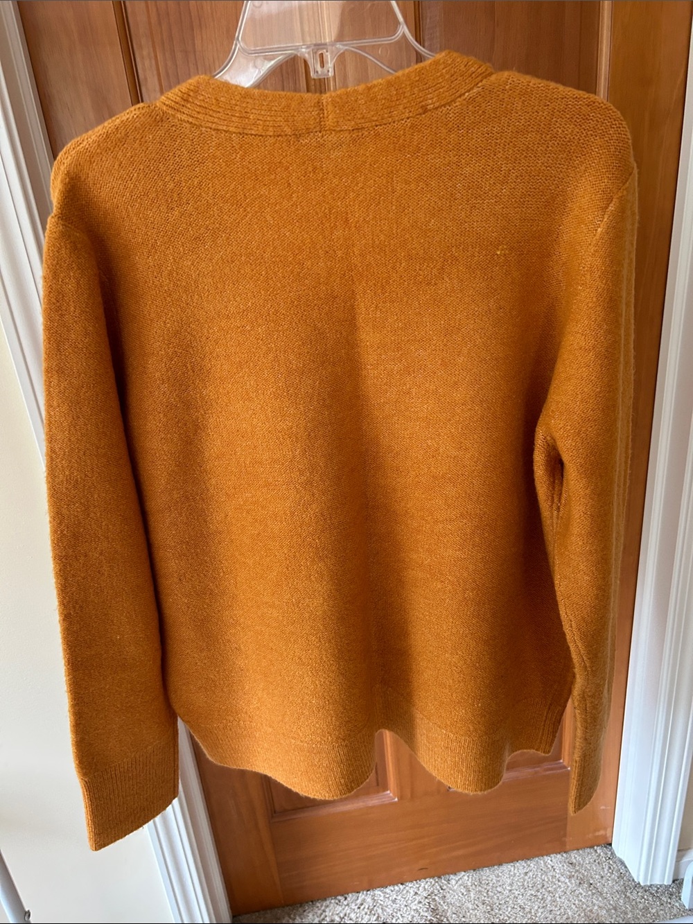 LOFT Women's Warm Yellow V-Neck Button Cardigan - Picture 3 of 7